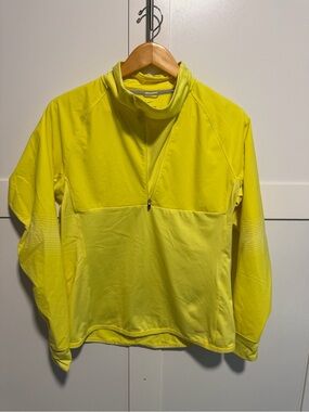 Nike Women's Neon Yellow Quarter-Zip Performance Sweater
